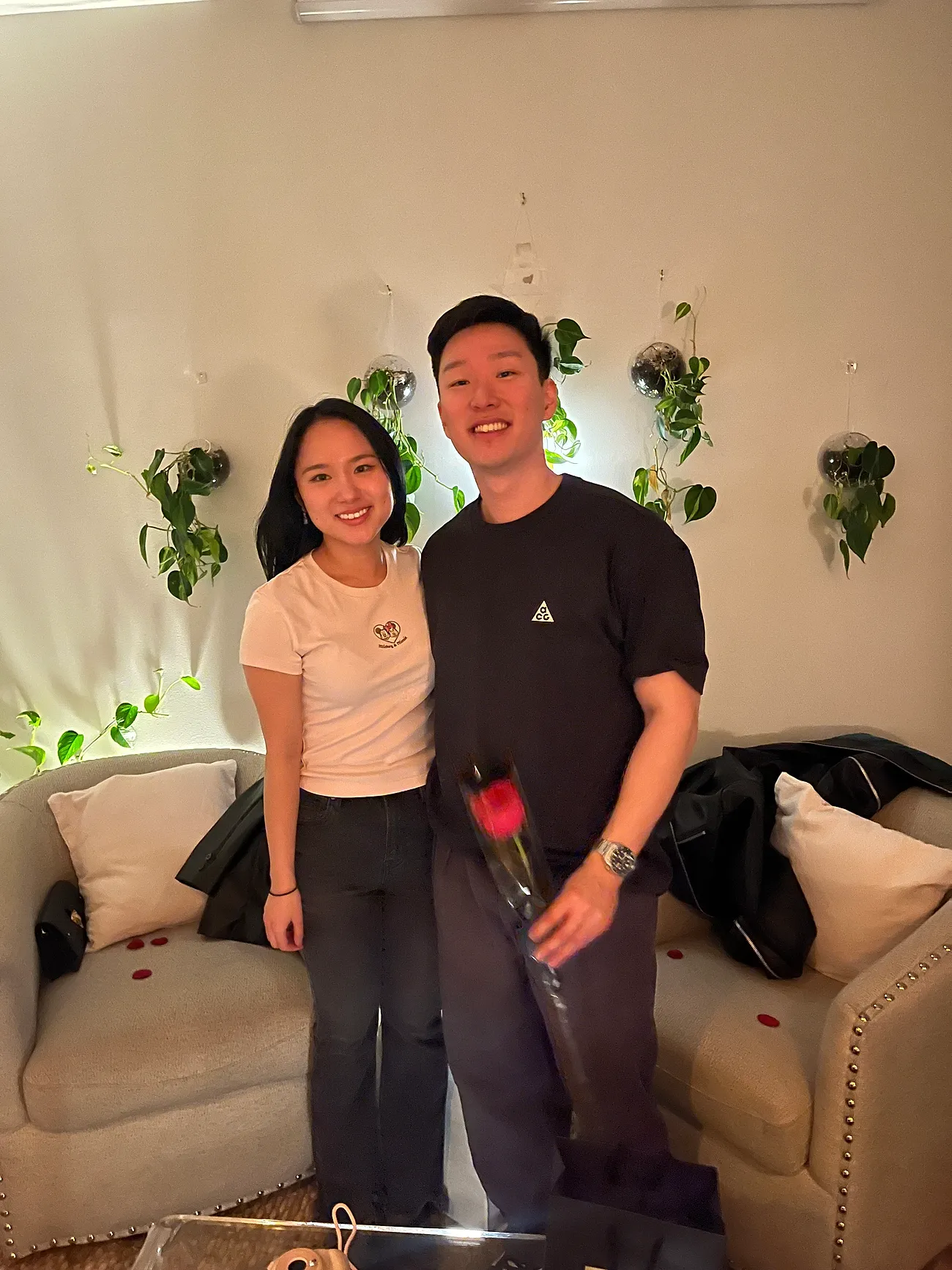 A couple visiting the spa lounge together