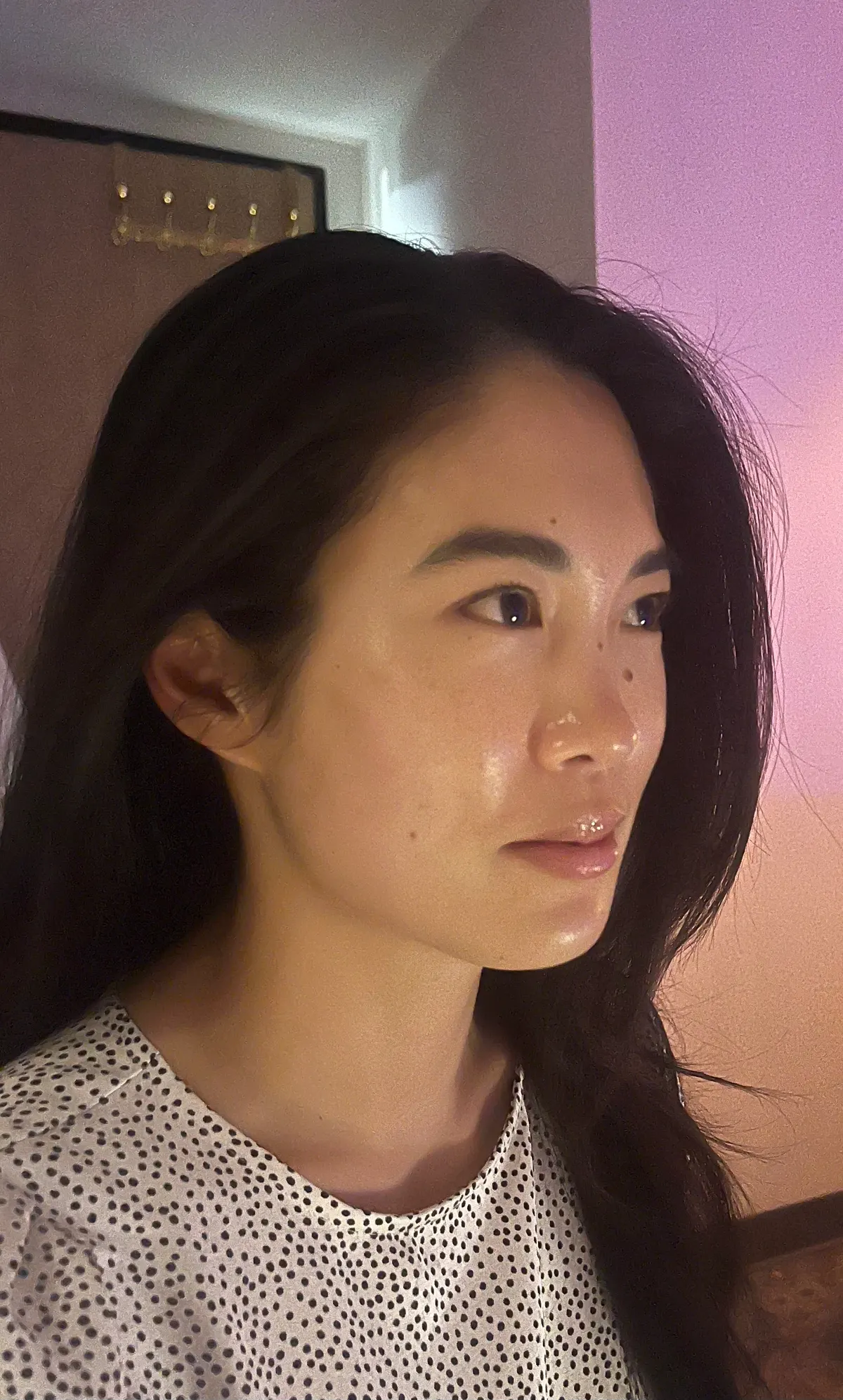 Post-facial glow in soft spa light